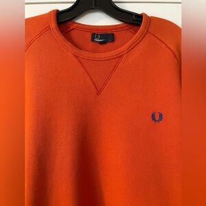 Fred Perry Classic Crewneck Sweater Jumper Orange Large